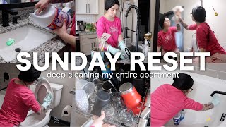 massive SUNDAY RESET 🧼 deep cleaning my entire apartment [upl. by Byram6]