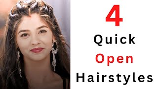 4 Simple amp Quick Open Hairstyles  Party Hairstyles  Simple Hairstyles [upl. by Merlina]