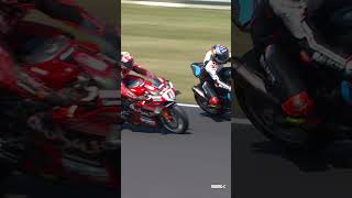 Unbelievable overtake by Bulega on Lap 1🔥  2024 CzechWorldSBK 🇨🇿 [upl. by Alleuqahs]