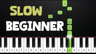 Drunken Sailor  SLOW BEGINNER Piano Tutorial [upl. by Razec]