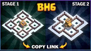 THE BEAST BH6 TROPHY defense Base 2023 Builder Hall 6 Trophy Base Design with Copy Link  COC [upl. by Pat26]