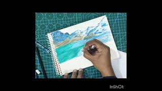 67 Landscape Oil pastels Tsangu lake Sikkim [upl. by Neeuq]