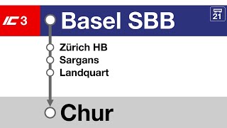 SBB Ansagen » IC3 Basel SBB — Chur 2023  Giruno  SLBahnen [upl. by Attenod]