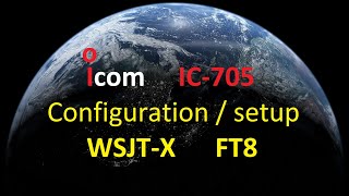 ICOM IC705 config WSJTX pour FT8 setup ICOM radioamateur hamradio F8DSN [upl. by Damaris]