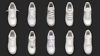 10 Cool Shoe Lace styles Nike Air Force 1  Shoe lacing tutorials [upl. by Nej369]