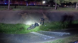 Honda Motorcycle Crashes Into 10ft Deep Ditch [upl. by Pembroke]