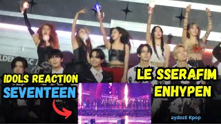 LE SSERAFIM and ENHYPEN Reaction To SEVENTEEN JAKARTA GDA 2024 [upl. by Alahcim]