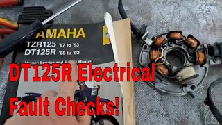 dt125r electrical problem How to check the stator coil source coil amp pulse [upl. by Ainex]