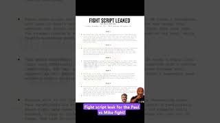 A leak fight script shorts miketyson jakepaul boxing [upl. by Anaerol]