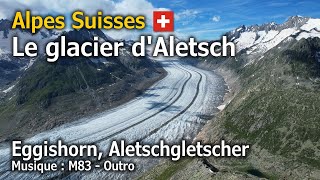 Alpes Suisses  Le glacier dAletsch  Aletschgletscher 4K [upl. by Ecraep520]