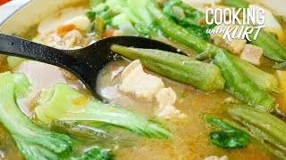 Sinigang Na Baboy  Filipino Sour Pork Tamarind Stew  Cooking with Kurt [upl. by Arreip]