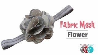 How to Make a Fabric Mesh Flower  TheRibbonRetreatcom [upl. by Beata69]