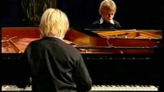 Arthur and Lucas Jussen Andante Mozart kv316 Concert for two pianos 2007 [upl. by Atinek]