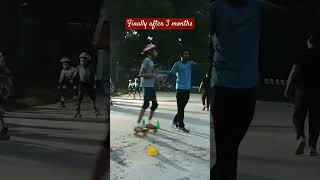 Learning skating again 🤩Finally sports fitness skating skater kolkata jbbsground [upl. by Jariah]