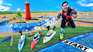 RC Boat Race Challenge on Mini Water Canal🔥 कौनसी नाव जीतेगी रेस Looser Will Get Mud Bath [upl. by Arraek295]