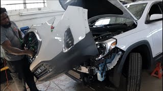 2018 GMC Terrain how to take the front bumper off and the headlight [upl. by Ojadnama]