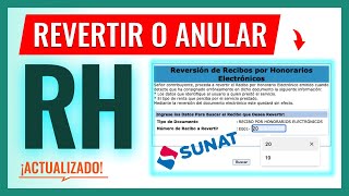 Como REVERTIR o ANULAR un recibo por honorarios electrónico 2024 con pago [upl. by Tibold90]