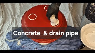 DIY  easy concrete garden table from old drainpipe [upl. by Waldo]