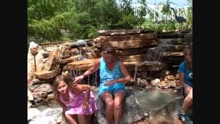 Magic Springs Water Park Crystal Falls Amusement Rides roller coaster water slide log ride [upl. by Eellehs]