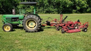 John Deere 2240 and the Progressive 12 Batwing Finishing Mower [upl. by Vida]