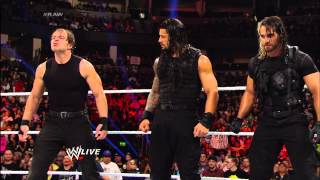 The Wyatt Family and The Shield come facetoface Raw Feb 17 2014 [upl. by Greer]