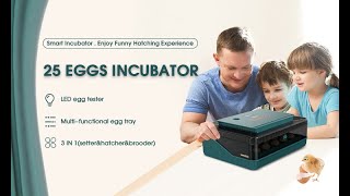 WONEGG Automatic 25 Eggs Incubator [upl. by Clorinda199]