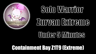 Solo Warrior Zurvan Extreme Under 5 Minutes for Carapace or Mount farm FFXIV [upl. by Nahtaoj618]