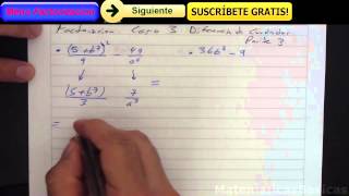 factorizacion caso 3 ejercicios diferencia de cuadrados ejemplos Parte 3 matematicasbasicas [upl. by Nalla]