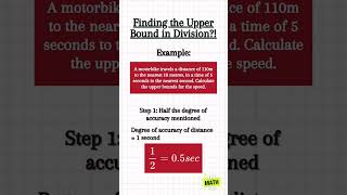 Learn how to find the upper bound in division✍🏻maths mathshorts division fraction upperbound [upl. by Barclay]