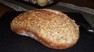 NoKnead Harvest 8 Grain Wheat Bread Easy No Mixer No Yeast Proofing [upl. by Islehc853]