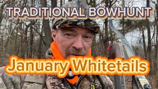 Traditional Bowhunting January Whitetails Taking Out The Boss Doe [upl. by Curtice]