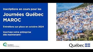 Entreprises  Journées Québec Maroc 2024 [upl. by Snebur4]