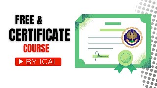 ICAI Certificate Course For All CA Students Must Enroll in this Certificate Course Provided By ICAI [upl. by Opiak]