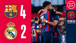 RESUMEN  FC Barcelona Atlètic 42 Real MadridCastilla  Playoffs  1ª Eliminatoria  Ida [upl. by Bettye]