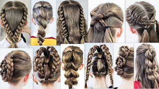 10 easy and simple braided hairstyles Most beautiful hairstyles For every day [upl. by Arjun480]