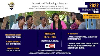 UTech Ja Pre Registration Forum 2022  Undergraduate Students [upl. by Lechner816]