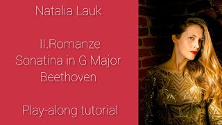 II Romanze Sonatina in G Major Beethoven playalong tutorial [upl. by Dorweiler]