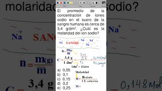 El promedio de la concentración de iones de sodio en el suero de la sangre humana química quimica [upl. by Samp501]