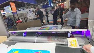 SU805 UV single pass printer show on the Drupa expodigitalinkjetprinter uvsinglepassprinter [upl. by Lemrahs]