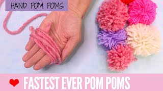 DIY Pom Poms  Super FAST Pom Poms with Your Hand [upl. by Resee]