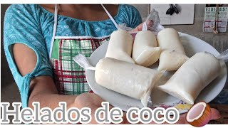 Preparando Deliciosos Helados de Coco 🥥👌🏻 muy fácil aprendamosjuntos [upl. by Anala]