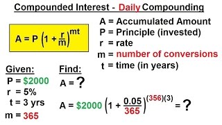 Business Math  Finance Math 5 of 30 Compound Interest  Daily Compounding [upl. by Juliann]