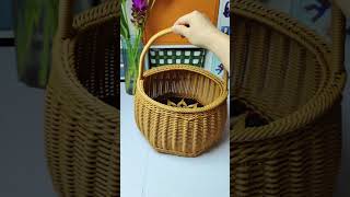 How to craft hand basket with rattan diy rattan basket [upl. by Nathanil]