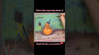 Halloween Pumpkin Painting shorts painting satisfying trending video viralvideo [upl. by Virgel267]