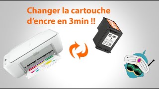 astuce  comment en 3min changer la cartouche dencre HP   302 305 301   facilement en 2024 [upl. by Trebla]