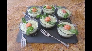 Bicchierini di riso venere crema di rucola e salmone  velocissimi  ricetta in 2 minuti [upl. by Cirillo]