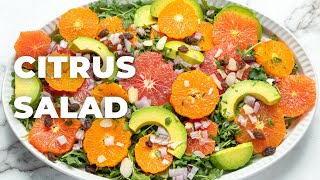 CITRUS SALAD WITH ARUGULA Easy Fresh OilFree [upl. by Fifine643]