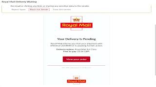 Fake Royal Mail email asking for PayPal payment October 2024 [upl. by Namie949]