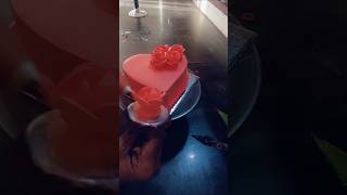 Fully red beauty anniversary heart shape cakeshortsfeed ytshorts trending cake [upl. by Irep349]