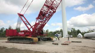 Manitowoc 16000 Wind Attachment Boom Raising System  Bull Hill Wind Farm [upl. by Nylrad]